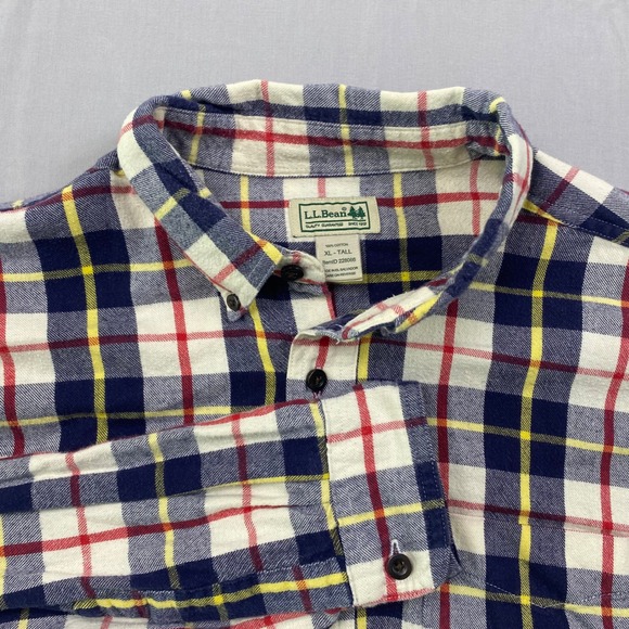 L.L. Bean Other - L.L. LL Bean Scotch Plaid Flannel Shirt Mens XL Tall Blue Red Yellow Button Down